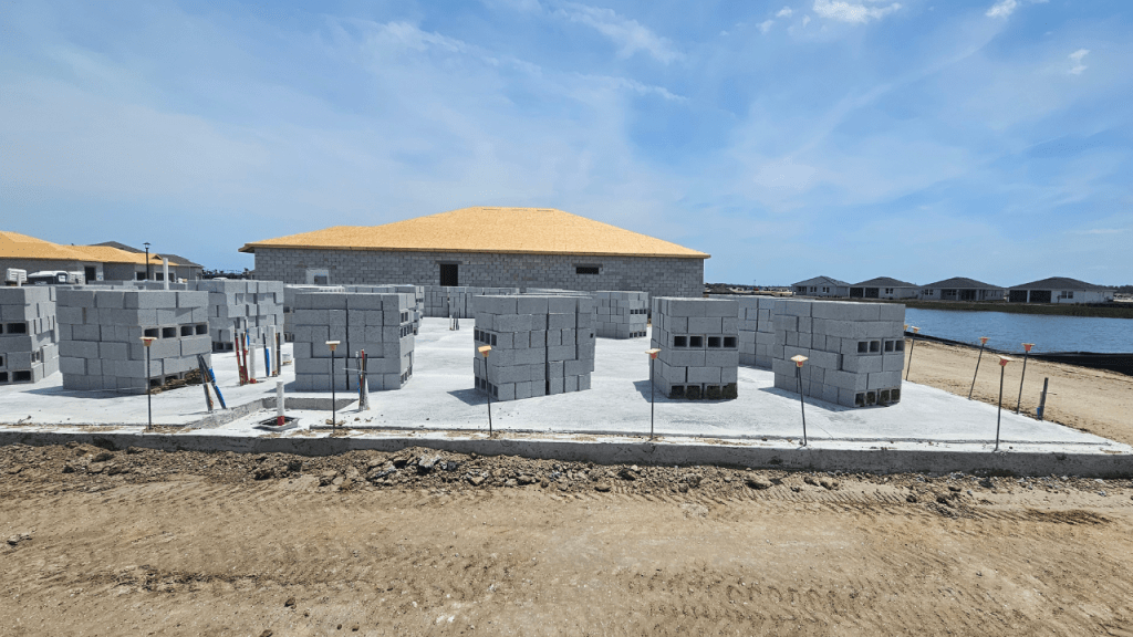 the start of a new construction home