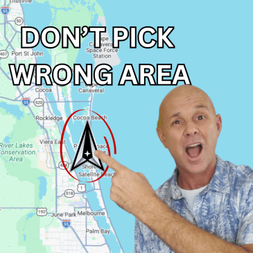 Map showing Patrick Space Force Base with Eric Larkin pointing at the location