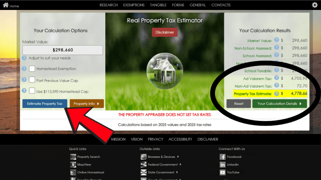 showing the proposed property taxes of the home that is currently paying under $2K for the new owner.