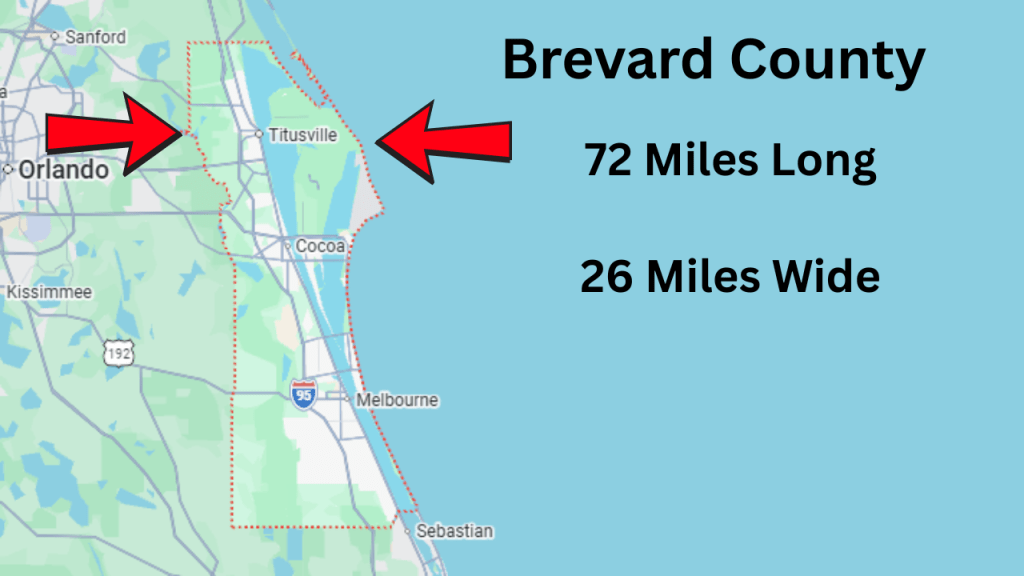 map of brevard 72 miles long and 26 miles wide