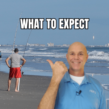 surf fishing watching a rocket launch