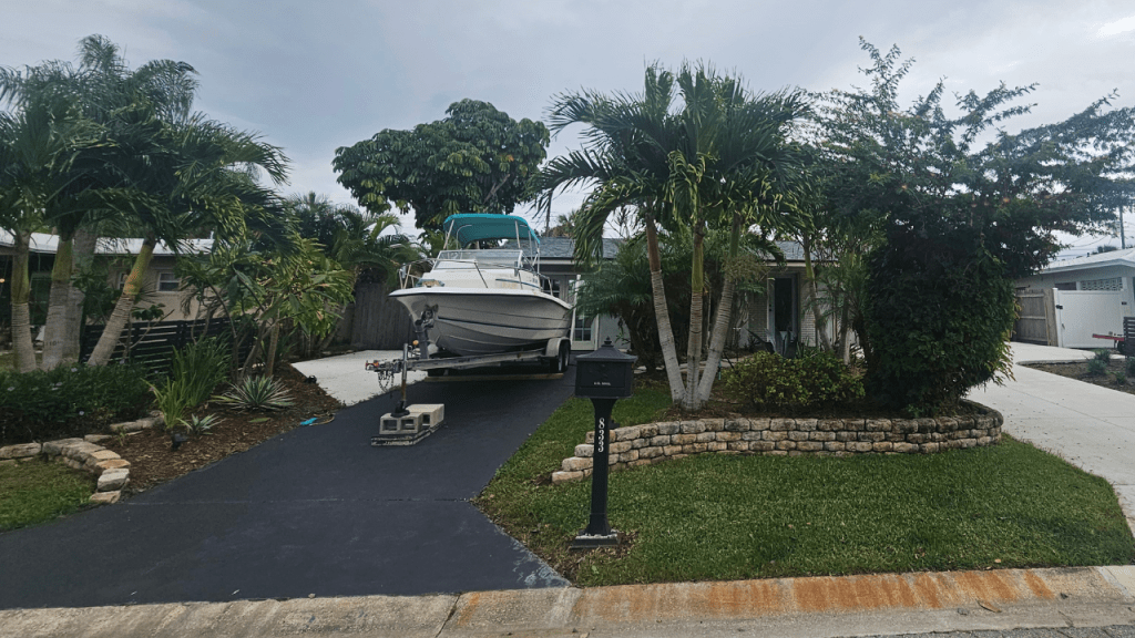 boats parked in driveway