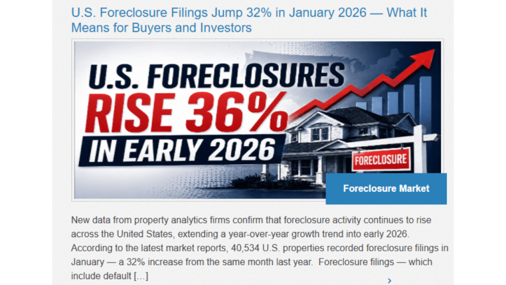 Recent headline on foreclosures