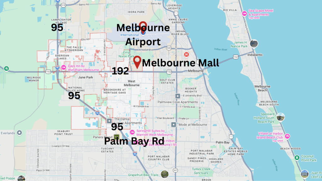 map of the west melbourne area