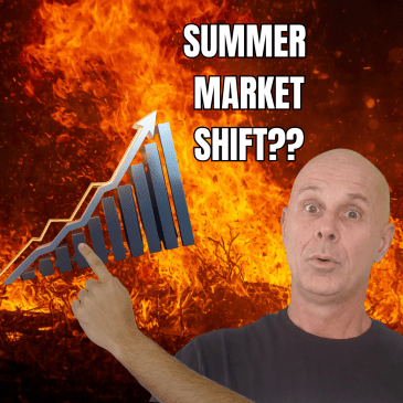 fire in the background with a graph showing rising sales