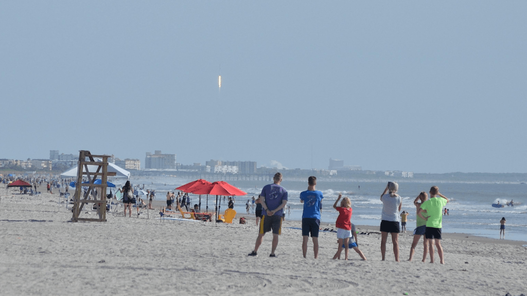 spring break rocket launch on the beach
