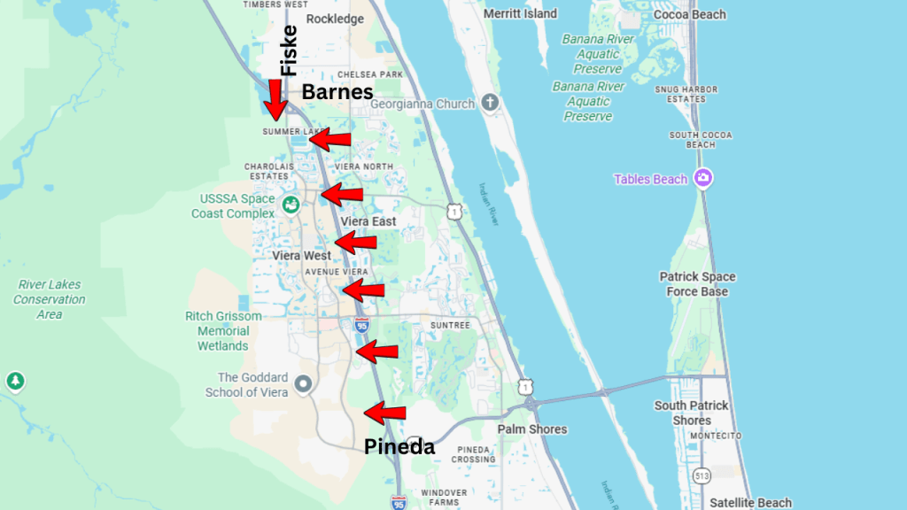 map view of viera showing the west viera area
