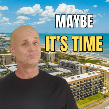 aerial view of cocoa beach with maybe its time text overlay