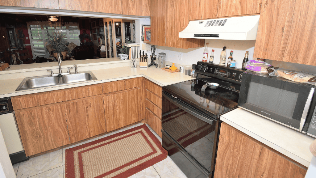 kitchen that needs updates throughout