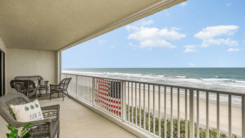 beach view from an ocean front condo